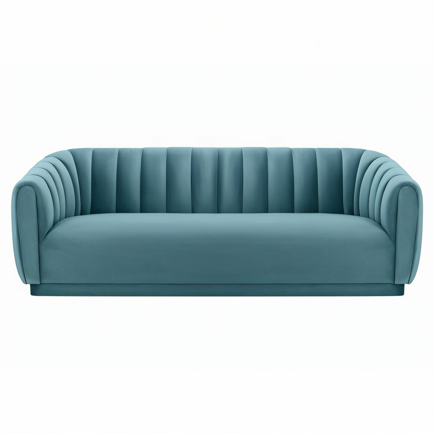 Channel-Tufted Velvet Sofa